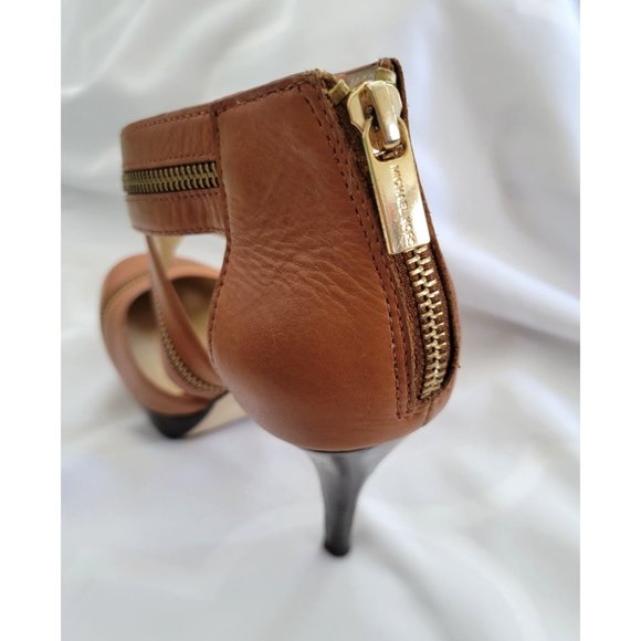 Michael Kors Brown Leather Platform Stilettos Size 9 - Picture 9 of 14